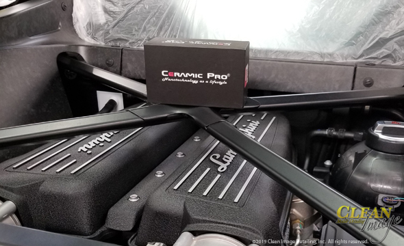 Lamborghini engine and Ceramic Pro compound.