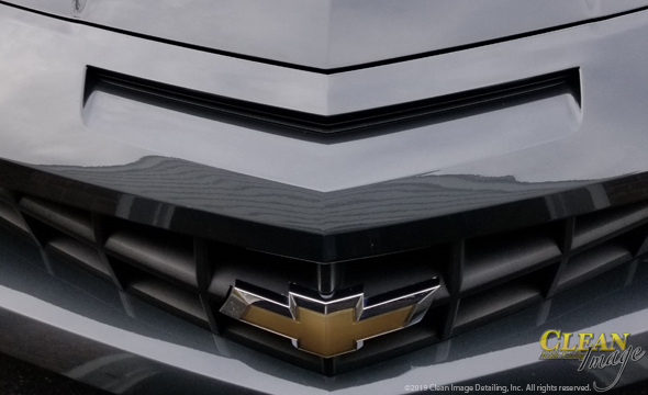 Chevy Camaro grille after a cleaning.