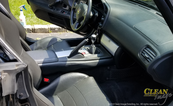 Interior of Honda S2000 after thorough cleaning.