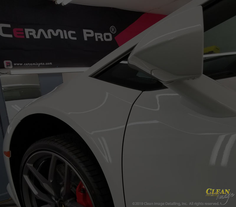 White Lambo with paint correction applied.