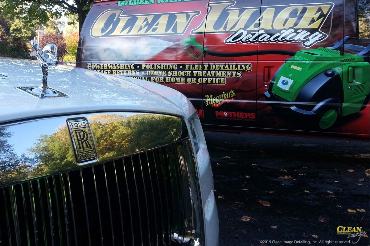 Rolls Royce grille and emblem with Clean Image van.